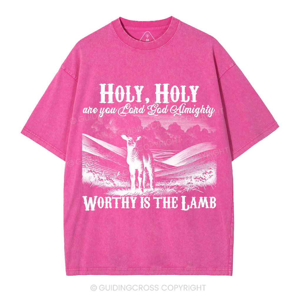 Worthy Is The Lamb Christian Washed T-Shirt