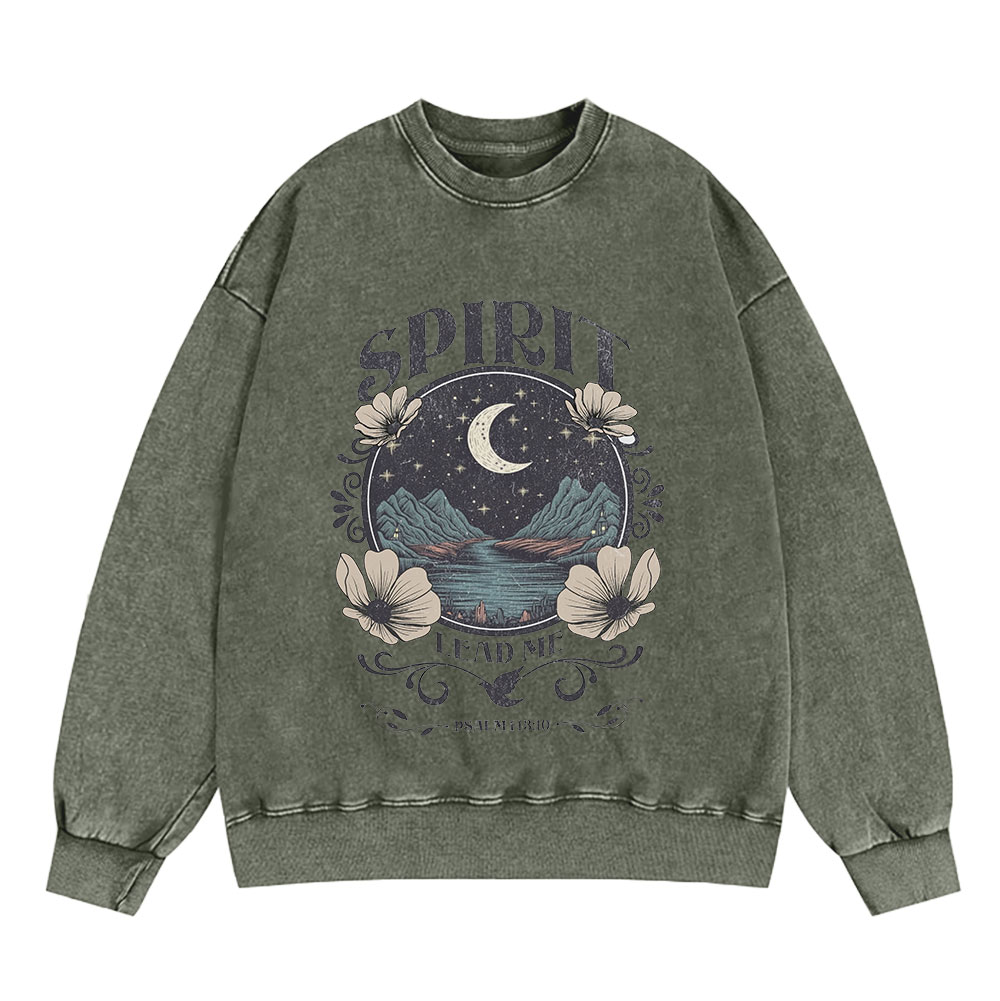 Spirit Lead Me Christian Washed Sweatshirt