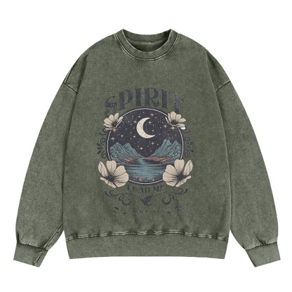 Spirit Lead Me Christian Washed Sweatshirt