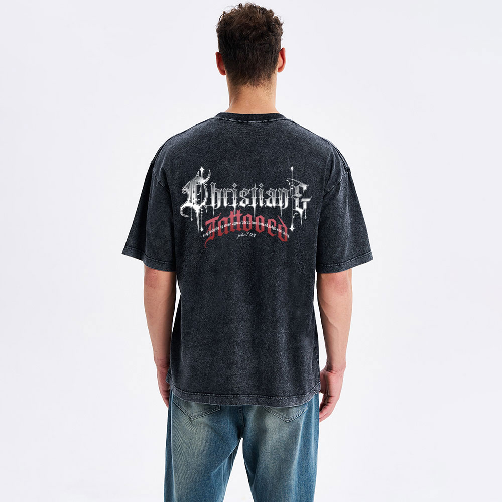 christian& tattooed Christian Washed T-Shirt