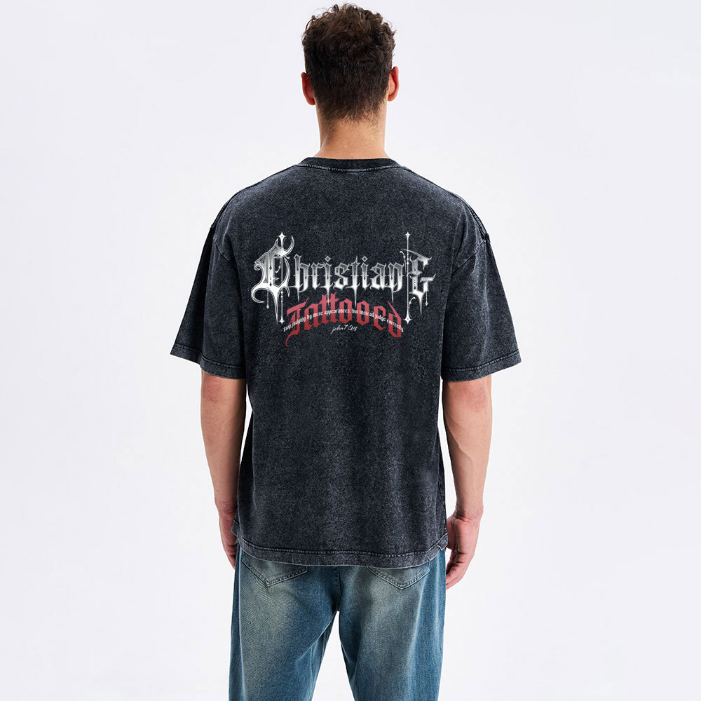 christian& tattooed Christian Washed T-Shirt
