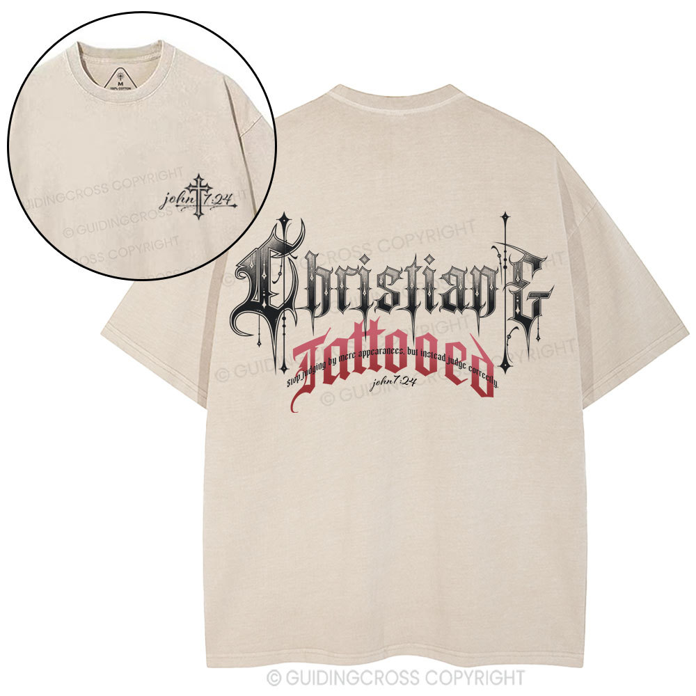 christian& tattooed Christian Washed T-Shirt
