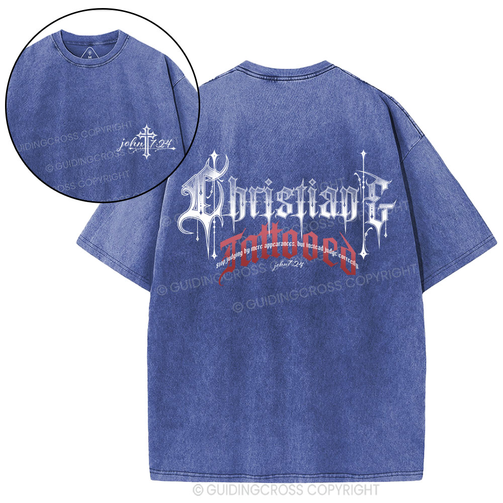 christian& tattooed Christian Washed T-Shirt