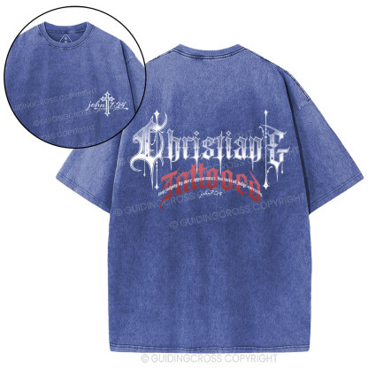 christian& tattooed Christian Washed T-Shirt