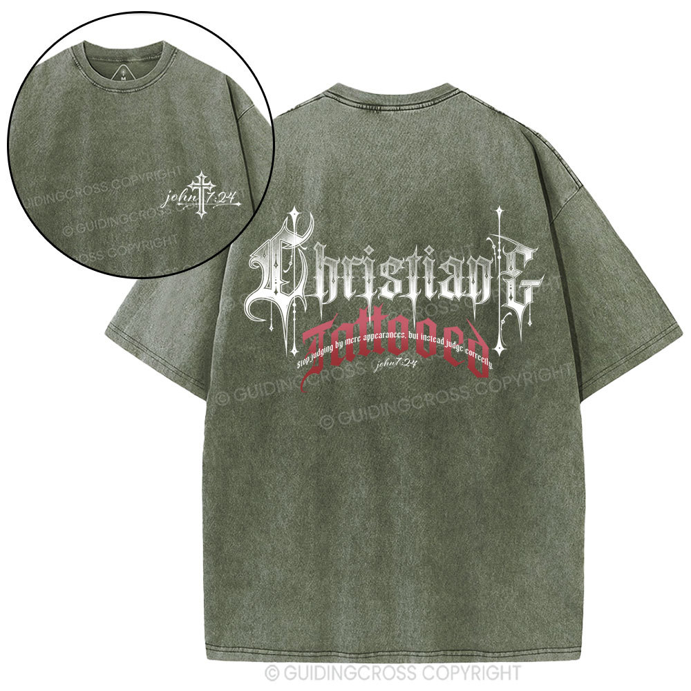 christian& tattooed Christian Washed T-Shirt