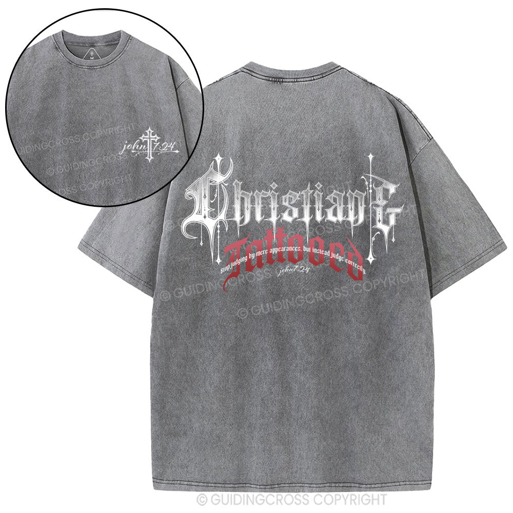 christian& tattooed Christian Washed T-Shirt