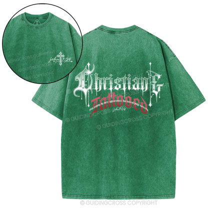 christian& tattooed Christian Washed T-Shirt