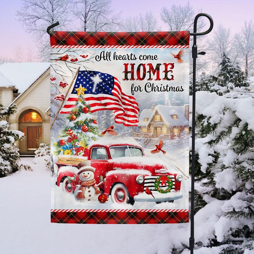 All Hearts Come Home For Christmas Flag