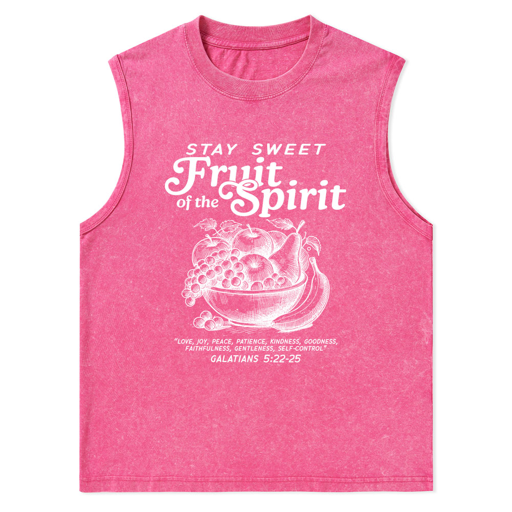 Stay Sweet Fruit Of The Spirit Christian Washed Tank Top