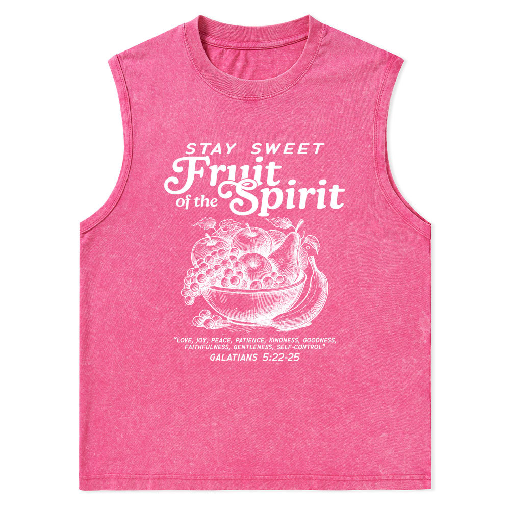 Stay Sweet Fruit Of The Spirit Christian Washed Tank Top