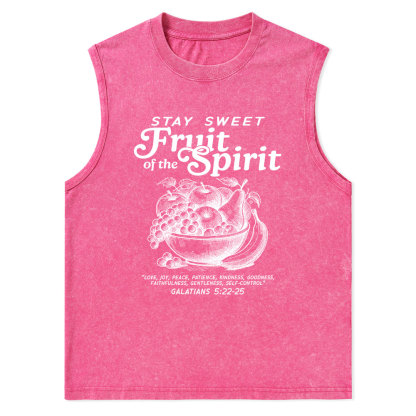 Stay Sweet Fruit Of The Spirit Christian Washed Tank Top