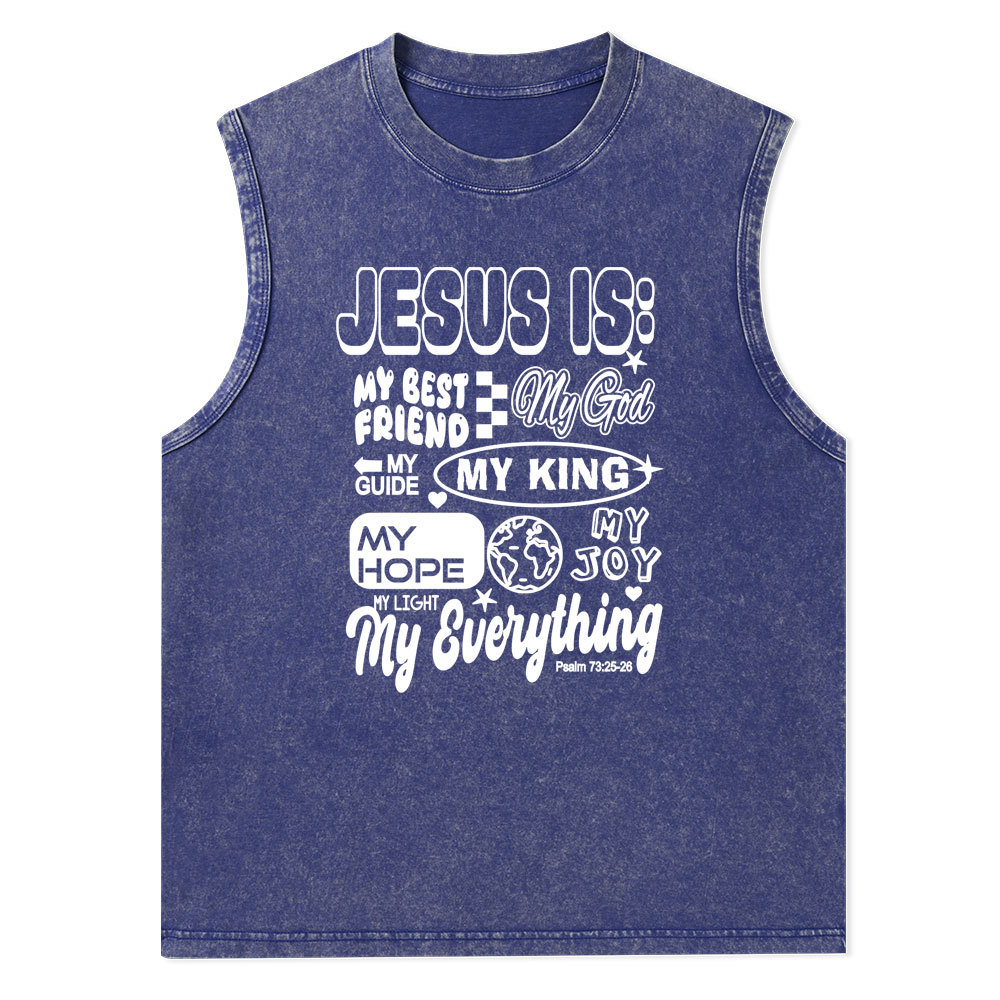 Jesus Is My Best Friend Christian Washed Tank Top