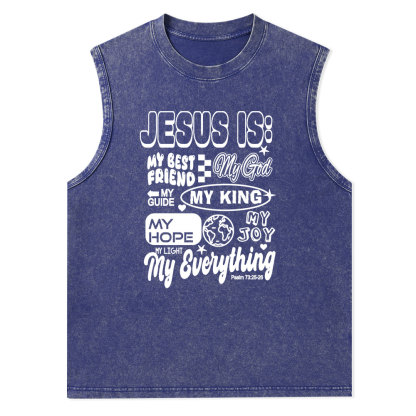 Jesus Is My Best Friend Christian Washed Tank Top