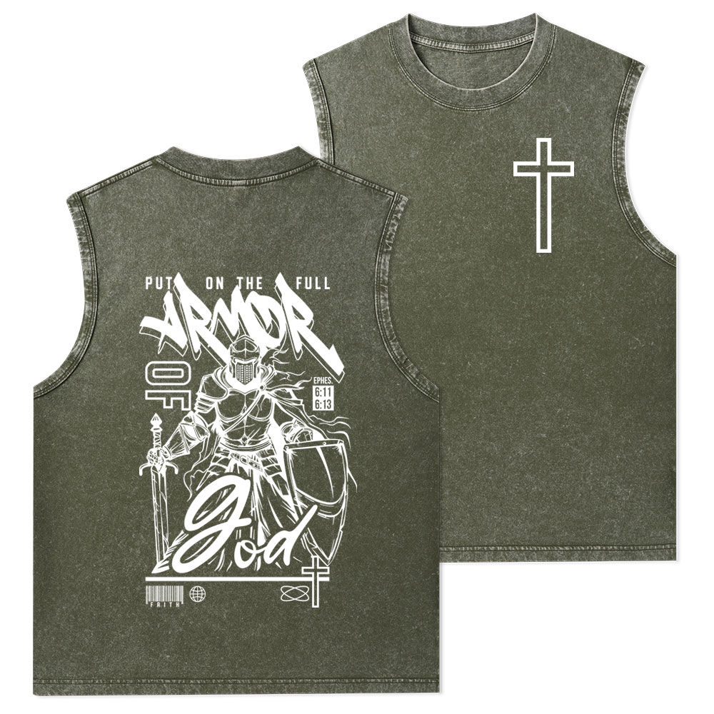 Armor Of God Christian Washed Tank Top