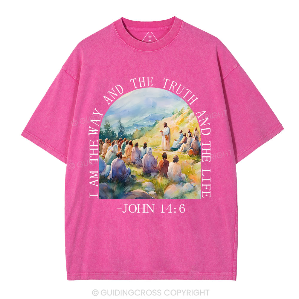 I Am The Way And The Truth Christian Washed T-Shirt Sale - GuidingCross
