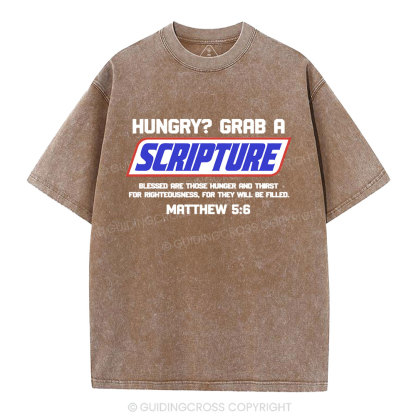 Hungry Grab A Scripture Christian Washed T-Shirt