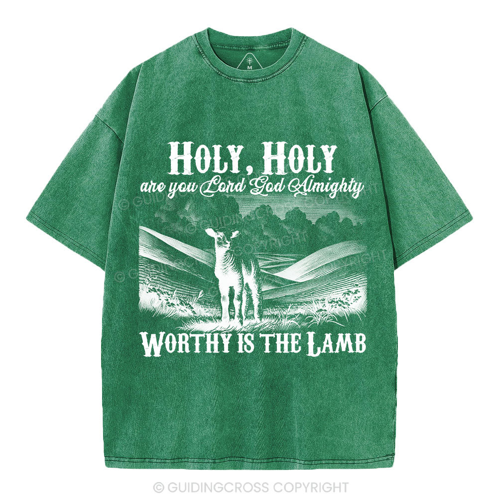 Worthy Is The Lamb Christian Washed T-Shirt