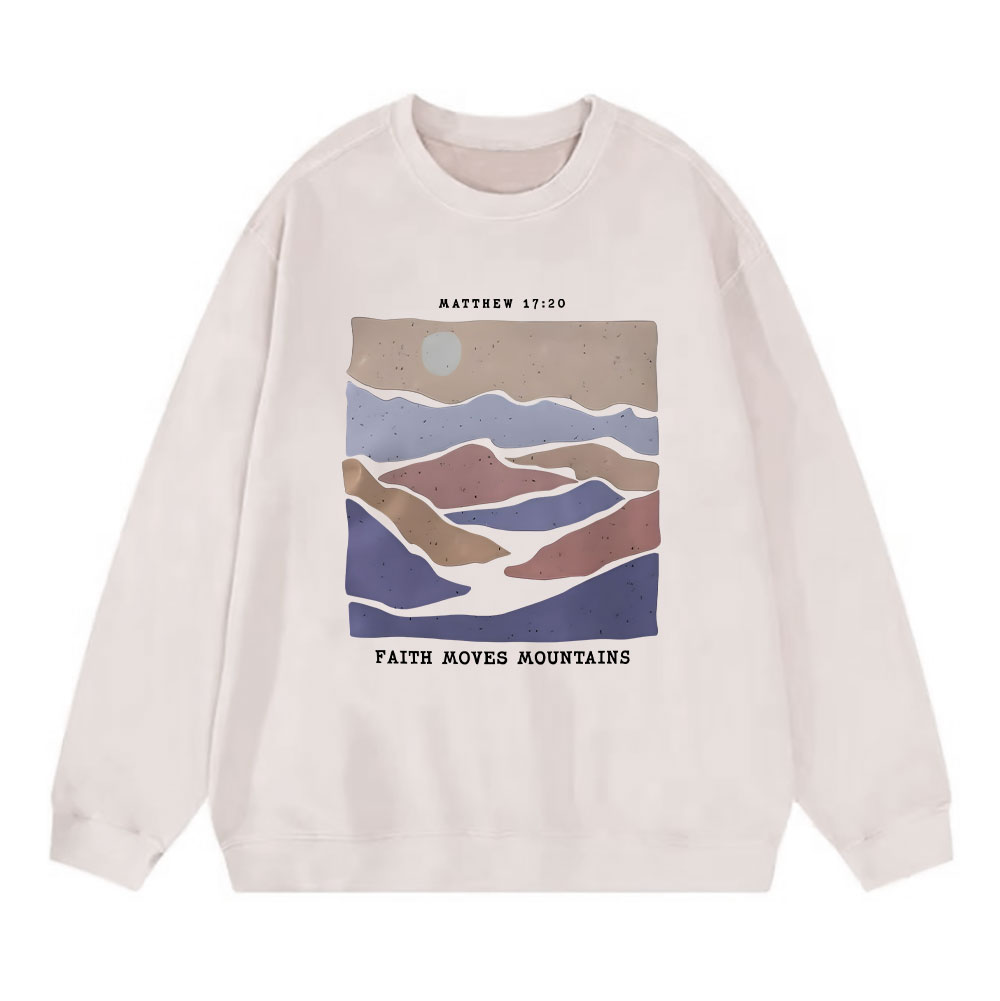 Faith Moves Mountain Christian Washed Sweatshirt