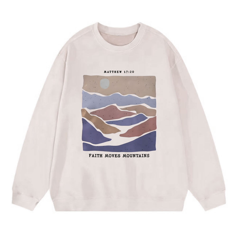 Faith Moves Mountain Christian Washed Sweatshirt