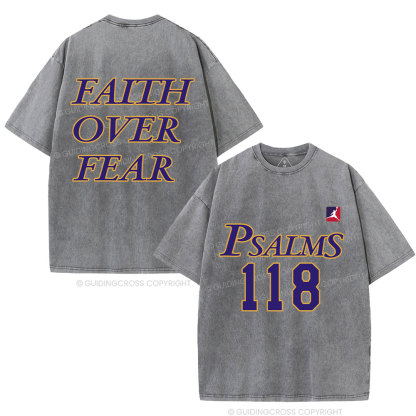 Faith Over Fear Christian Washed T-Shirt