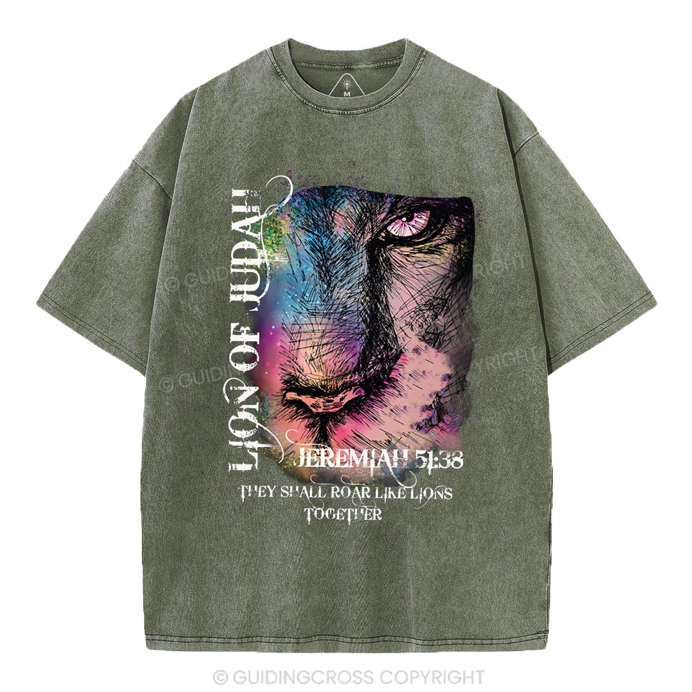 Lion Of Judah Christian Washed T-Shirt