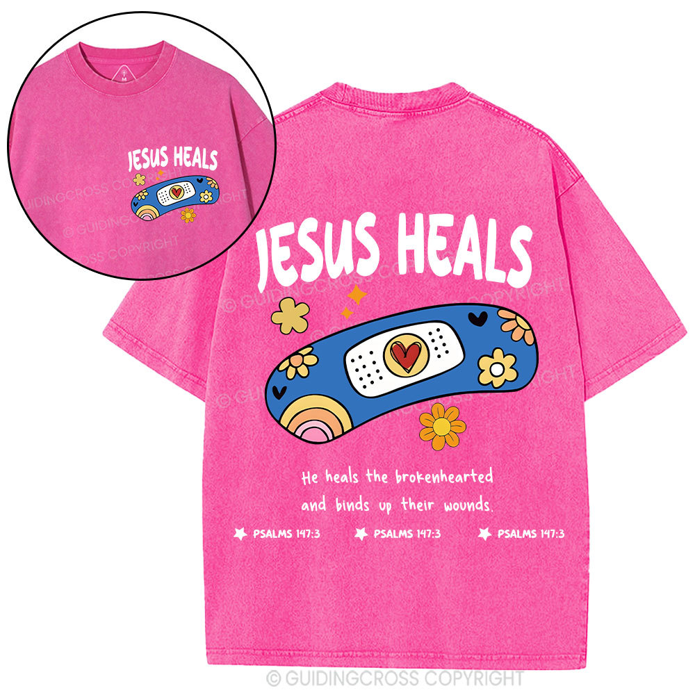 Jesus Heals Christian Washed T-Shirt