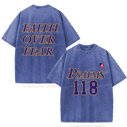 Faith Over Fear Christian Washed T-Shirt