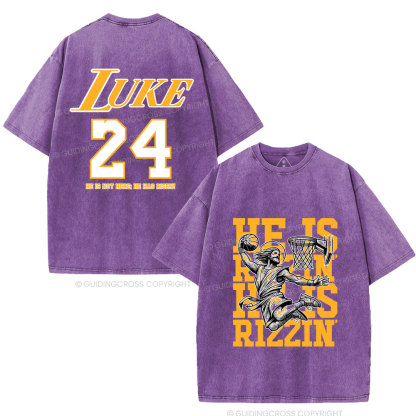 Luke 24 He Is Rizzin Christian Washed T-Shirt