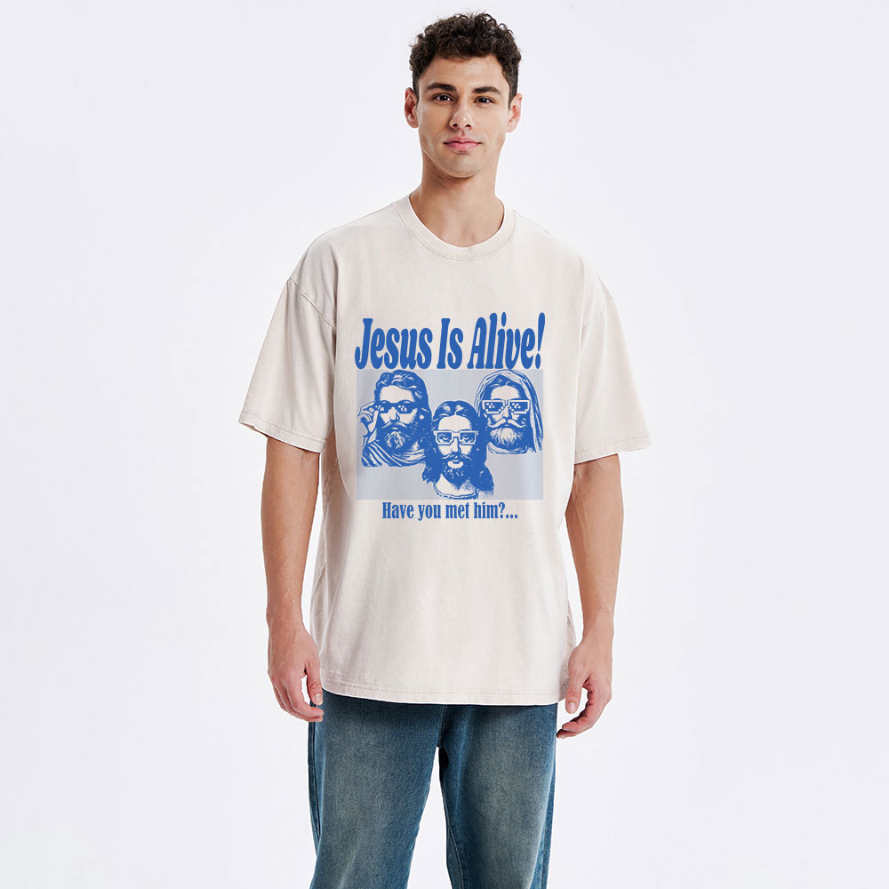 Jesus Is Alive Christian Washed T-Shirt