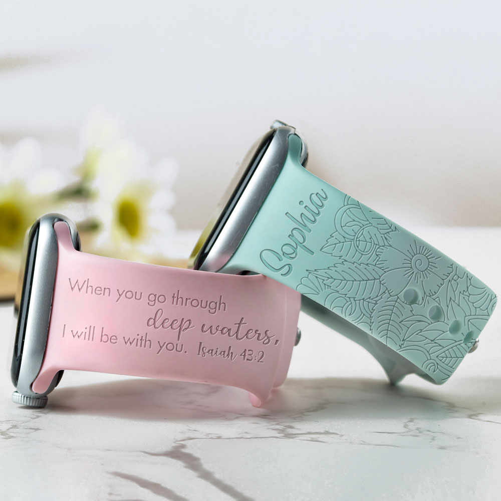 Personalized When You Go Through Deep Waters Christian Watch Band