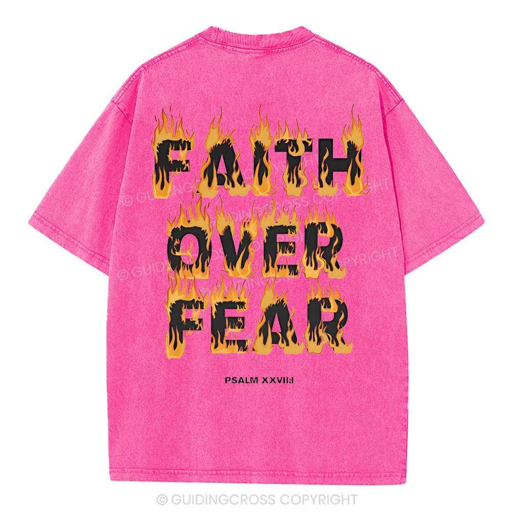 Faith Over Fear Christian Washed T-Shirt