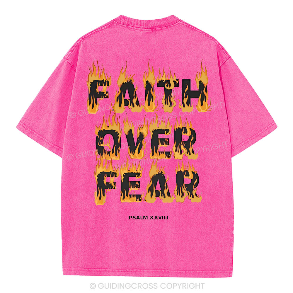 Faith Over Fear Christian Washed T-Shirt