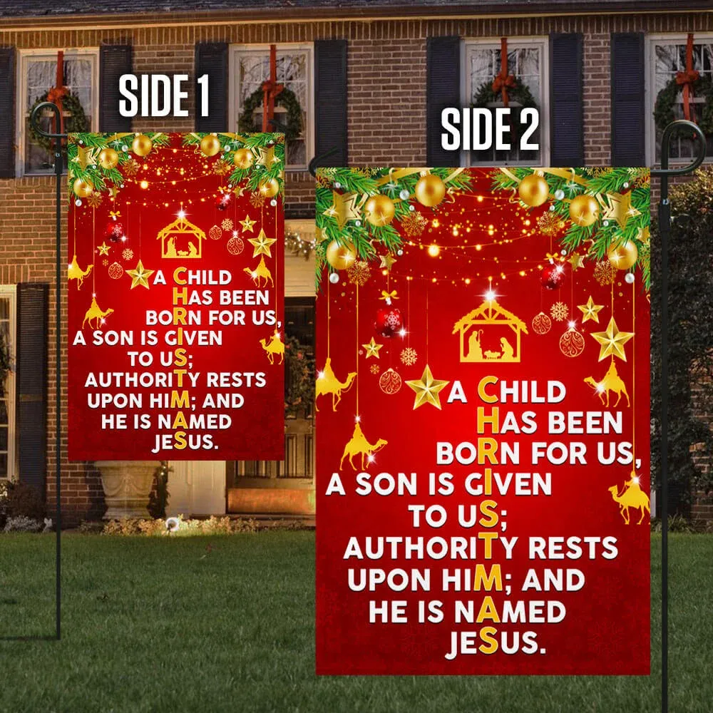 He Is Named Jesus Christmas Flag