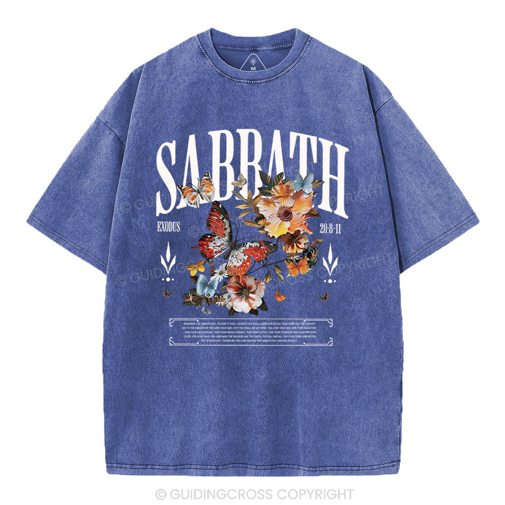 Sabbath Shalom Christian Washed T-Shirt