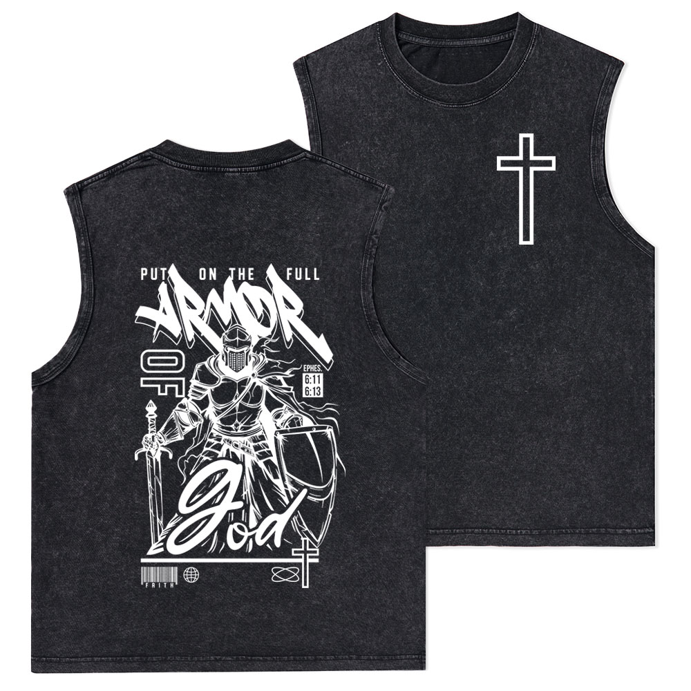 Armor Of God Christian Washed Tank Top