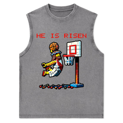 He Is Risen Christian Washed Tank Top