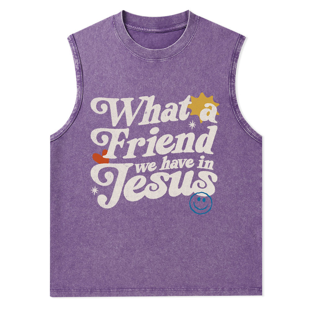 What Friend We Have In Jesus Christian Washed Tank Top