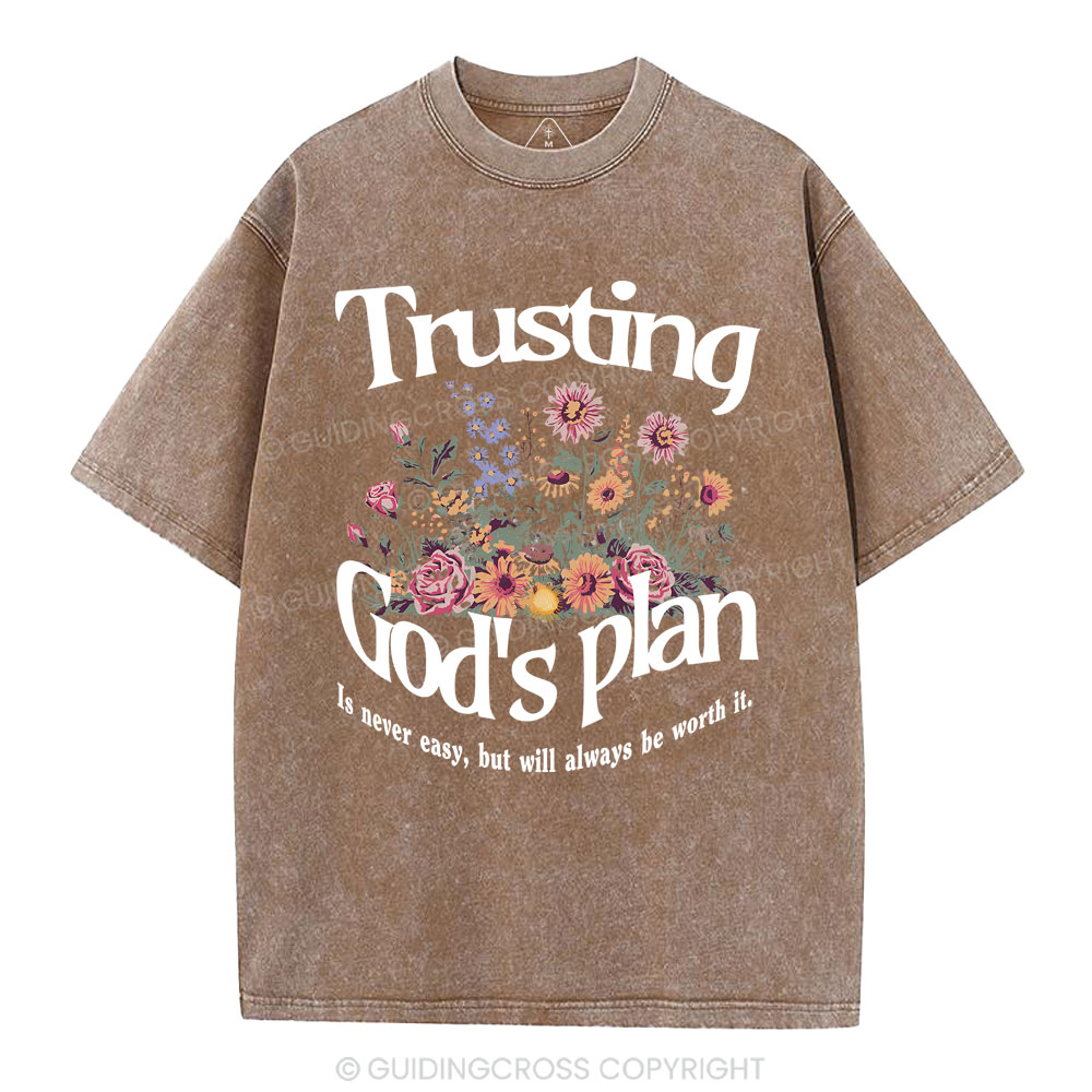 Trusting God's Plan Christian Washed T-Shirt