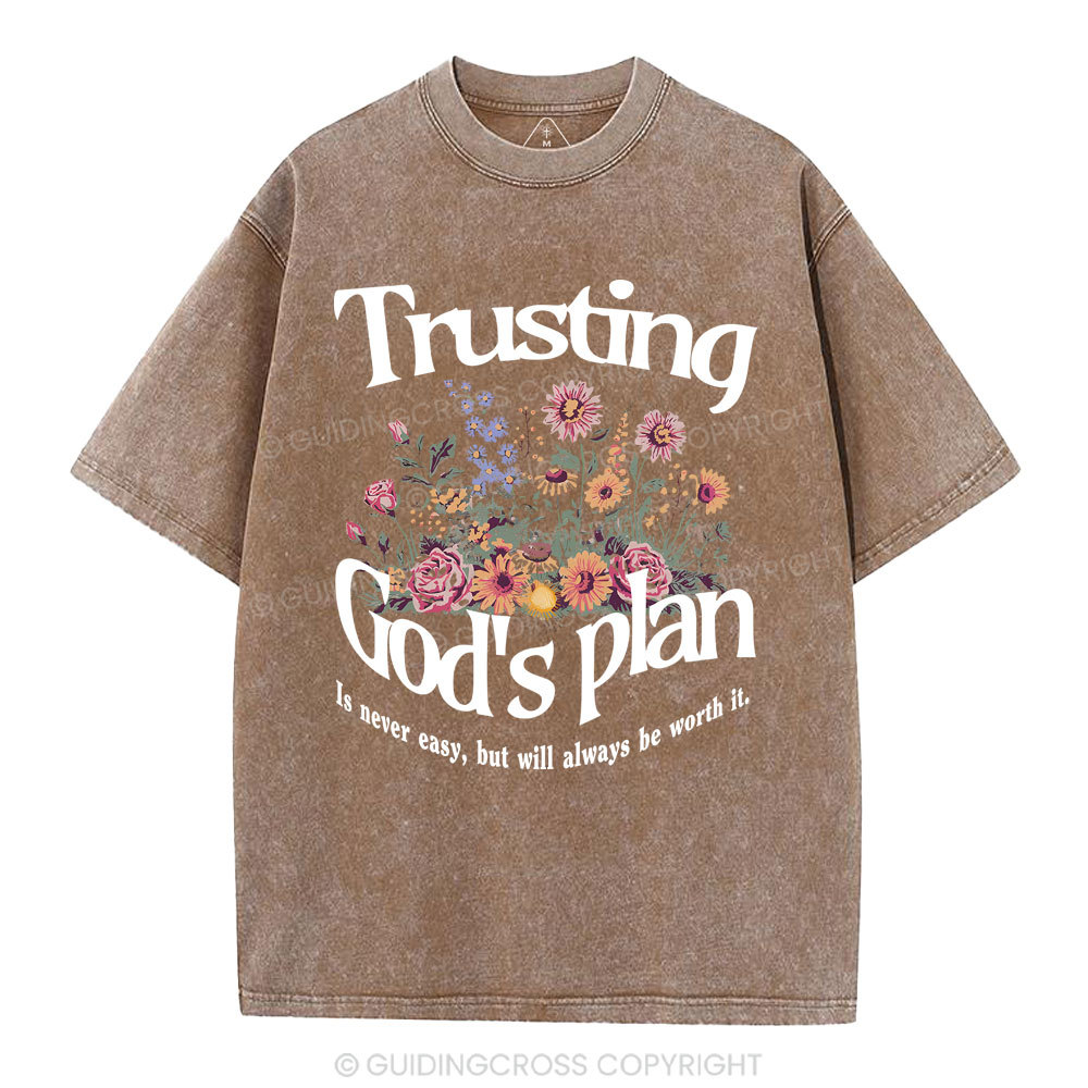 Trusting God's Plan Christian Washed T-Shirt