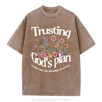 Trusting God's Plan Christian Washed T-Shirt
