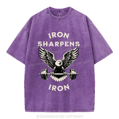 Iron Sharpens Christian Washed T-Shirt