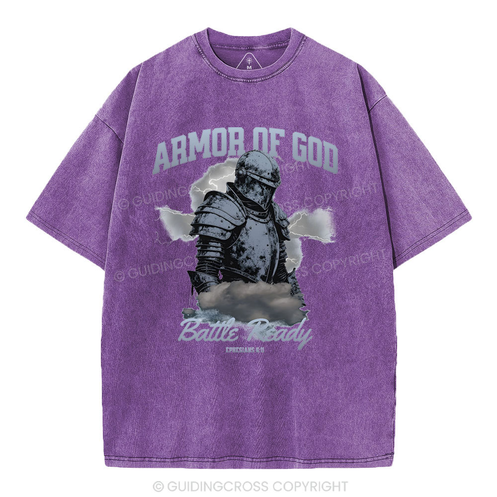 Armor Of God Christian Washed T-Shirt