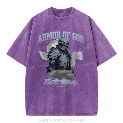 Armor Of God Christian Washed T-Shirt