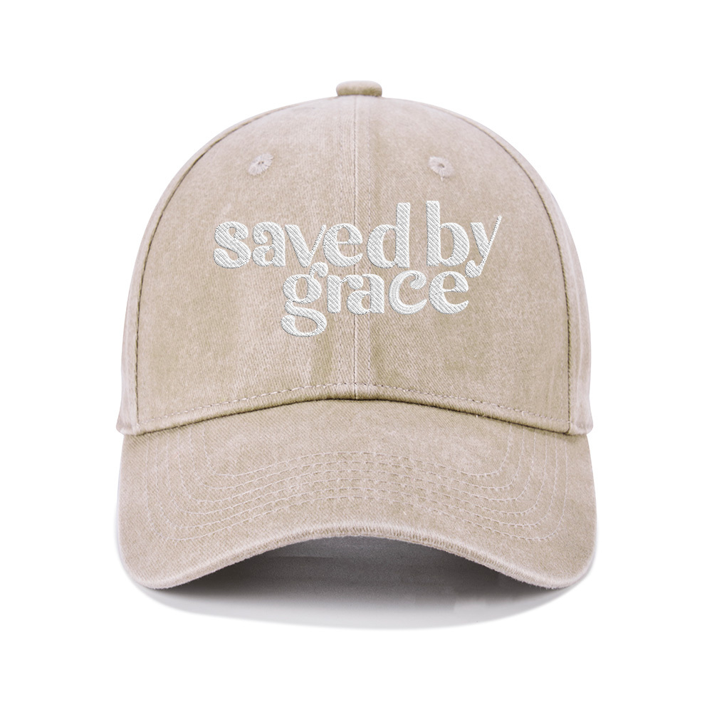 Save By Grace Christian Washed Hat
