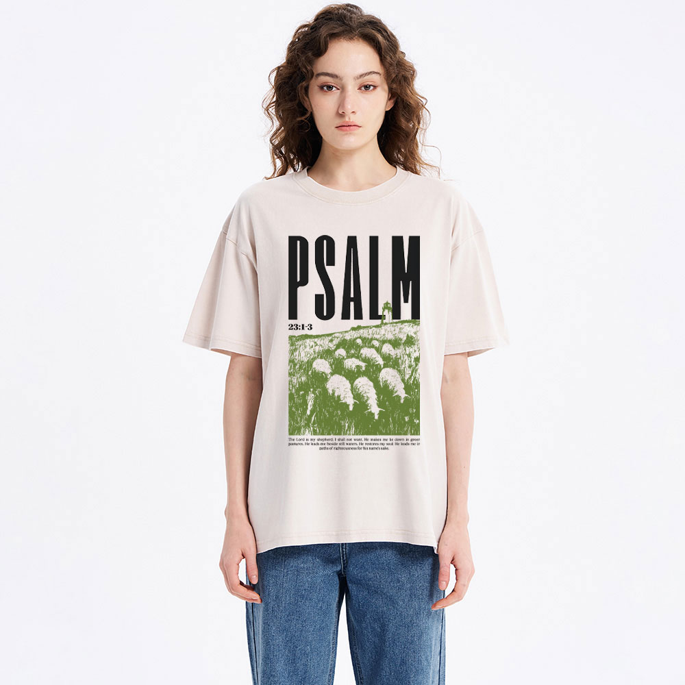 The Lord Is My Shepherd Christian Washed T-Shirt