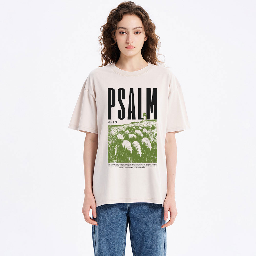 The Lord Is My Shepherd Christian Washed T-Shirt