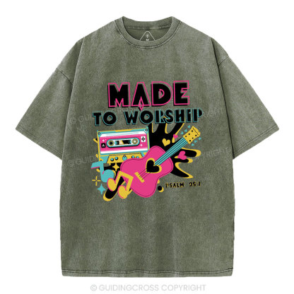 Made To Worship Christian Washed T-Shirt