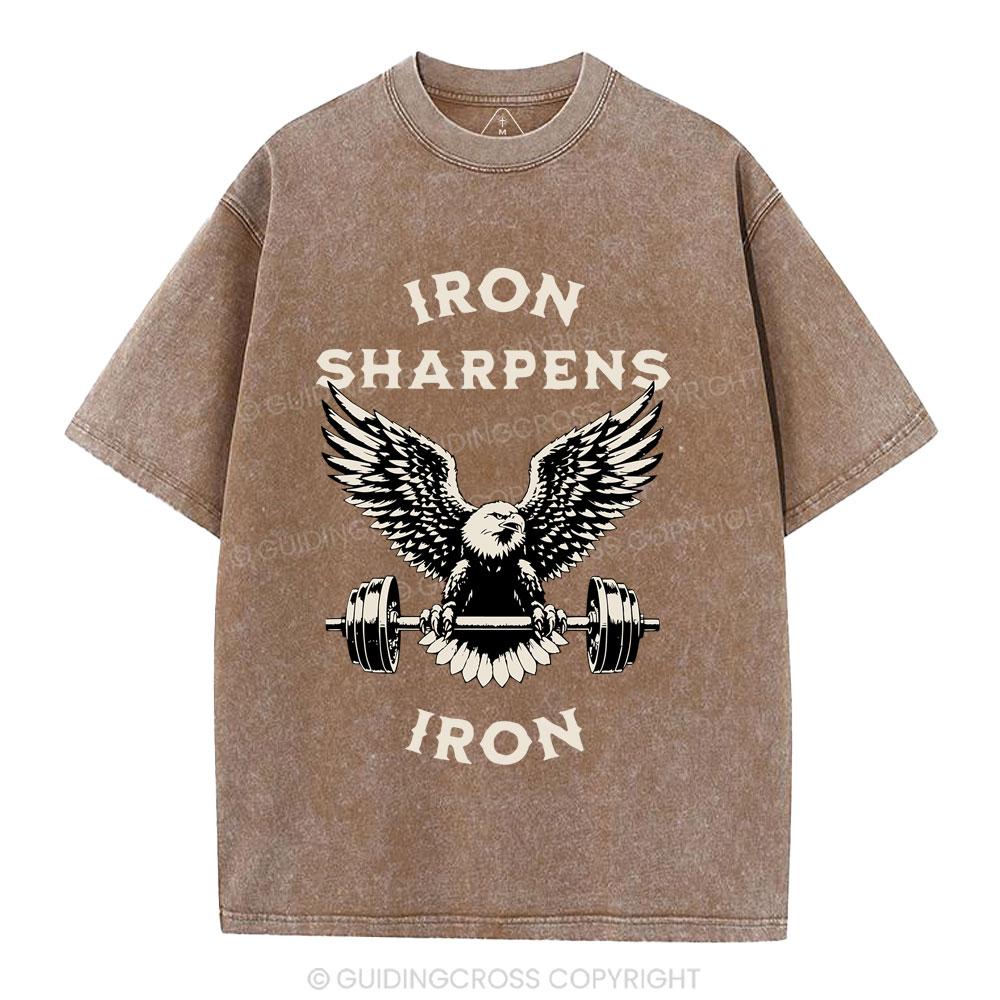 Iron Sharpens Christian Washed T-Shirt