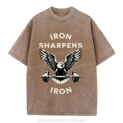 Iron Sharpens Christian Washed T-Shirt