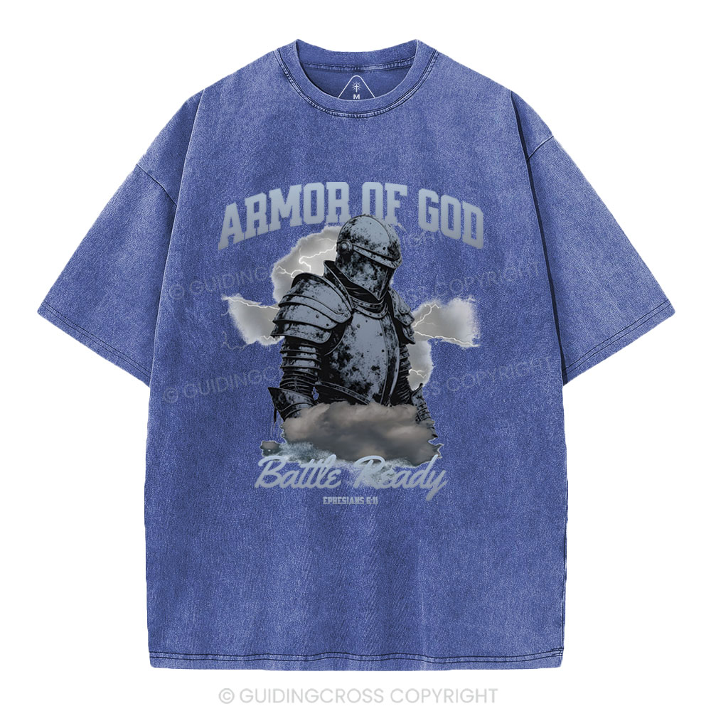 Armor Of God Christian Washed T-Shirt